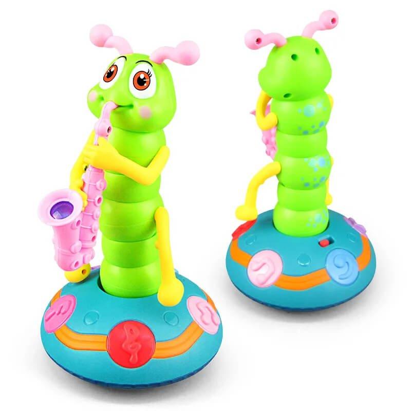 Brinquedo Lagarta Dançante Musical com Luz e Sensor - Estimula Engatinhar