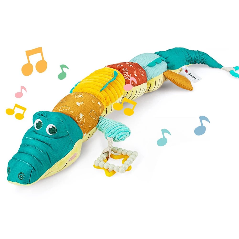 Lagarta de Pelúcia Musical com Régua de Crescimento e Chocalho
