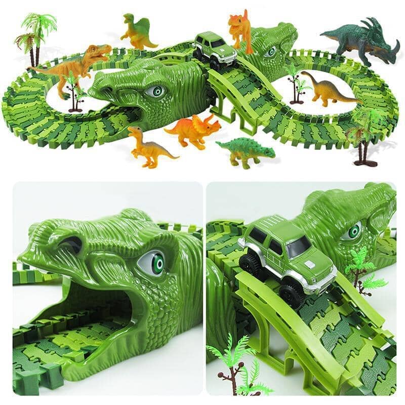 Pista Jurássica com 8 Dinossauros Brinde | Aventuras Pré-históricas – Toca Kids