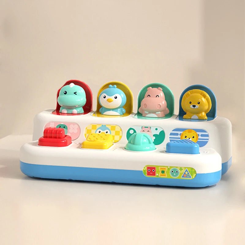 Brinquedo Interativo Pop-Up de Animais - Causa e Efeito Montessori
