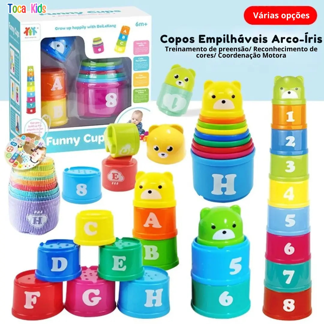 Kit Educativo de Empilhar – Brinquedo de Coordenação Motora | Toca Kids