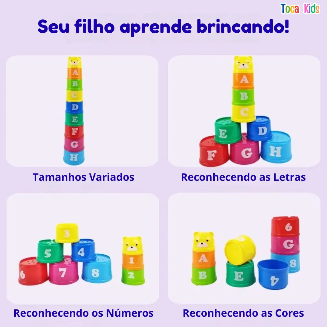 Kit Educativo de Empilhar – Brinquedo de Coordenação Motora | Toca Kids