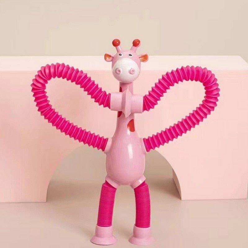 Kit 4 Girafas Telescópicas Pop Tube com Ventosa - Brinquedo Sensorial Fidget