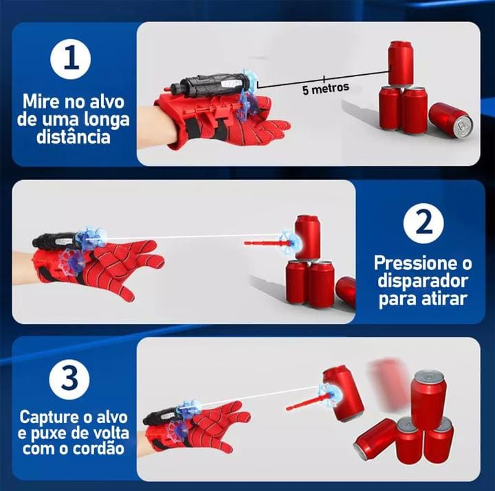 Luva Lança-Teia Infantil – Brinquedo do Homem-Aranha