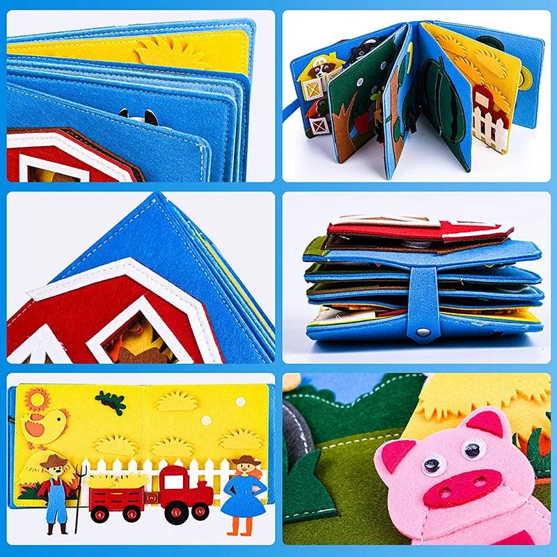 Livro de Pano Educativo Sensorial | Brinquedo Infantil – Toca Kids